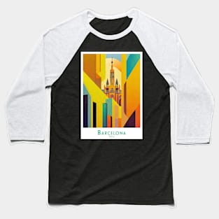 Barcelona Spain Geometric Splendor Baseball T-Shirt